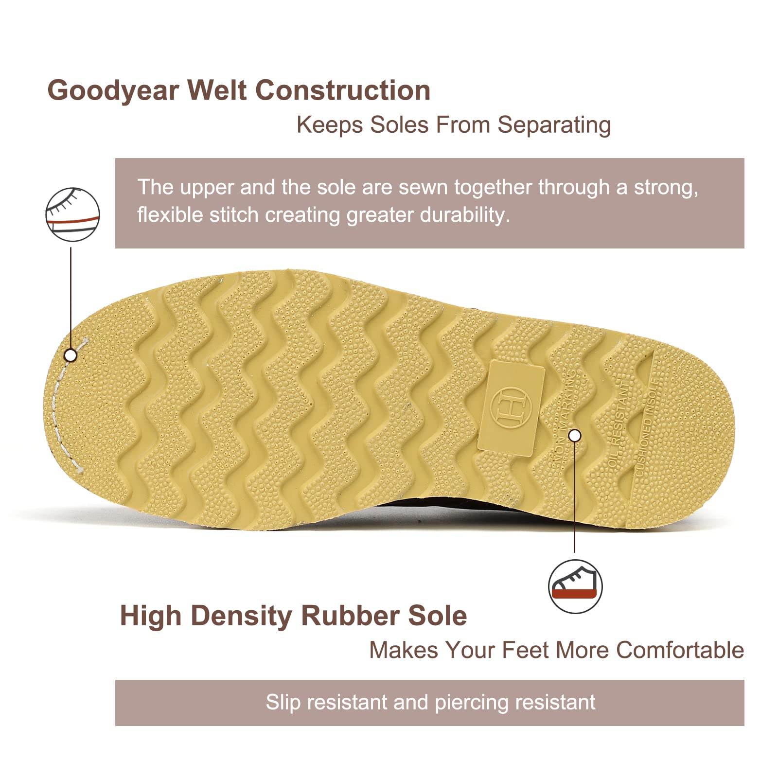 WORKPOINT Men's 4" Oxford Work Boot - Leather, Soft Toe, Slip-Resistant, Breathable - Image 4