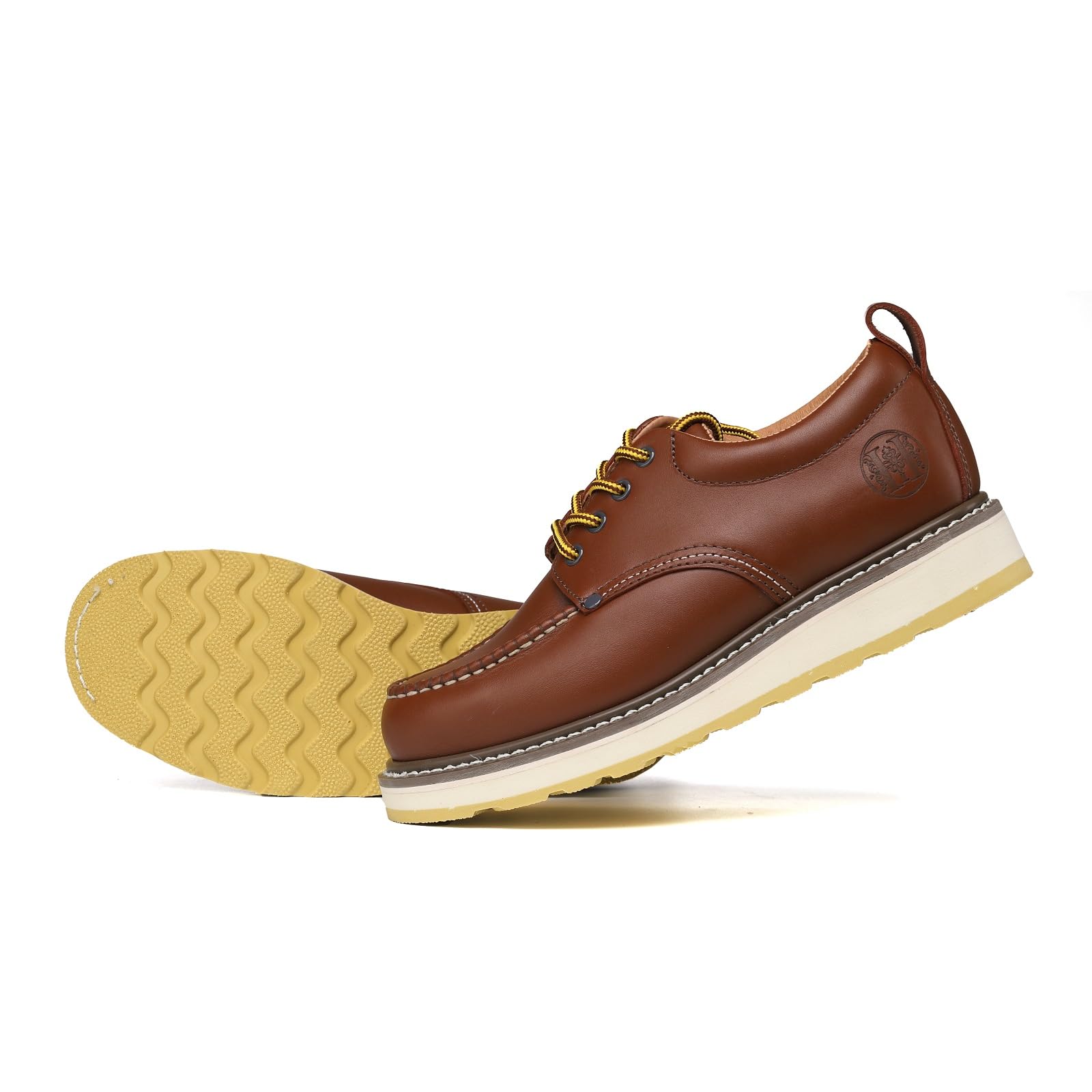 WORKPOINT Men's 4" Oxford Work Boot - Leather, Soft Toe, Slip-Resistant, Breathable - Image 6