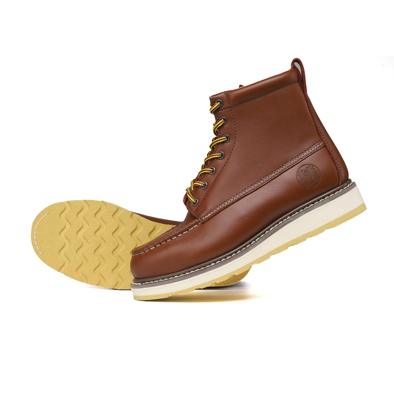 WORKPOINT Men's 6" SureTrack Steel Toe Work Boots - Leather, Slip-Resistant, Durable - Image 3