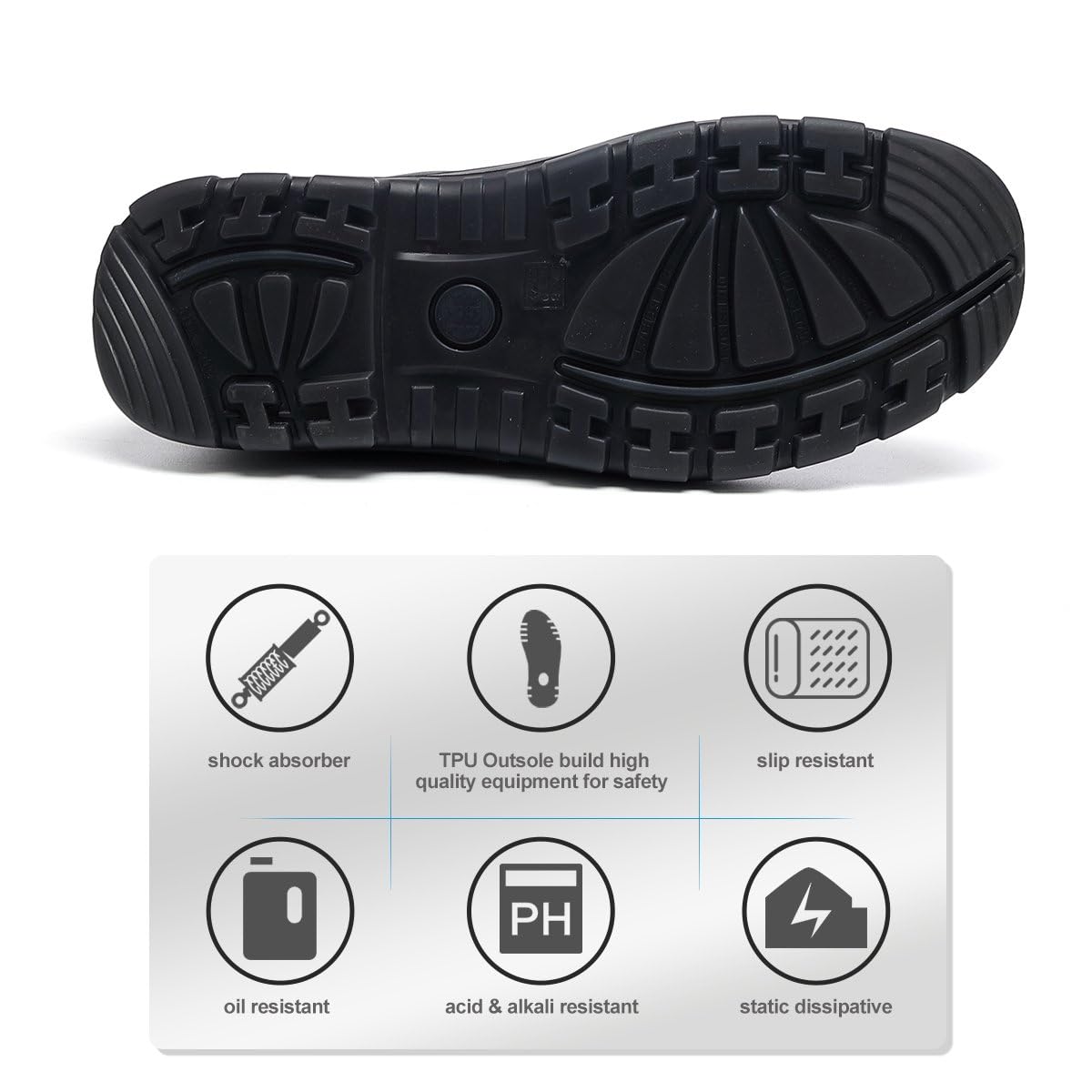 WORKPOINT Men's Composite Toe Work Boots – Puncture-Resistant, Slip & Oil-Resistant, Water-Resistant, Shock-Absorbing, Static Dissipative Safety Boots - Image 4