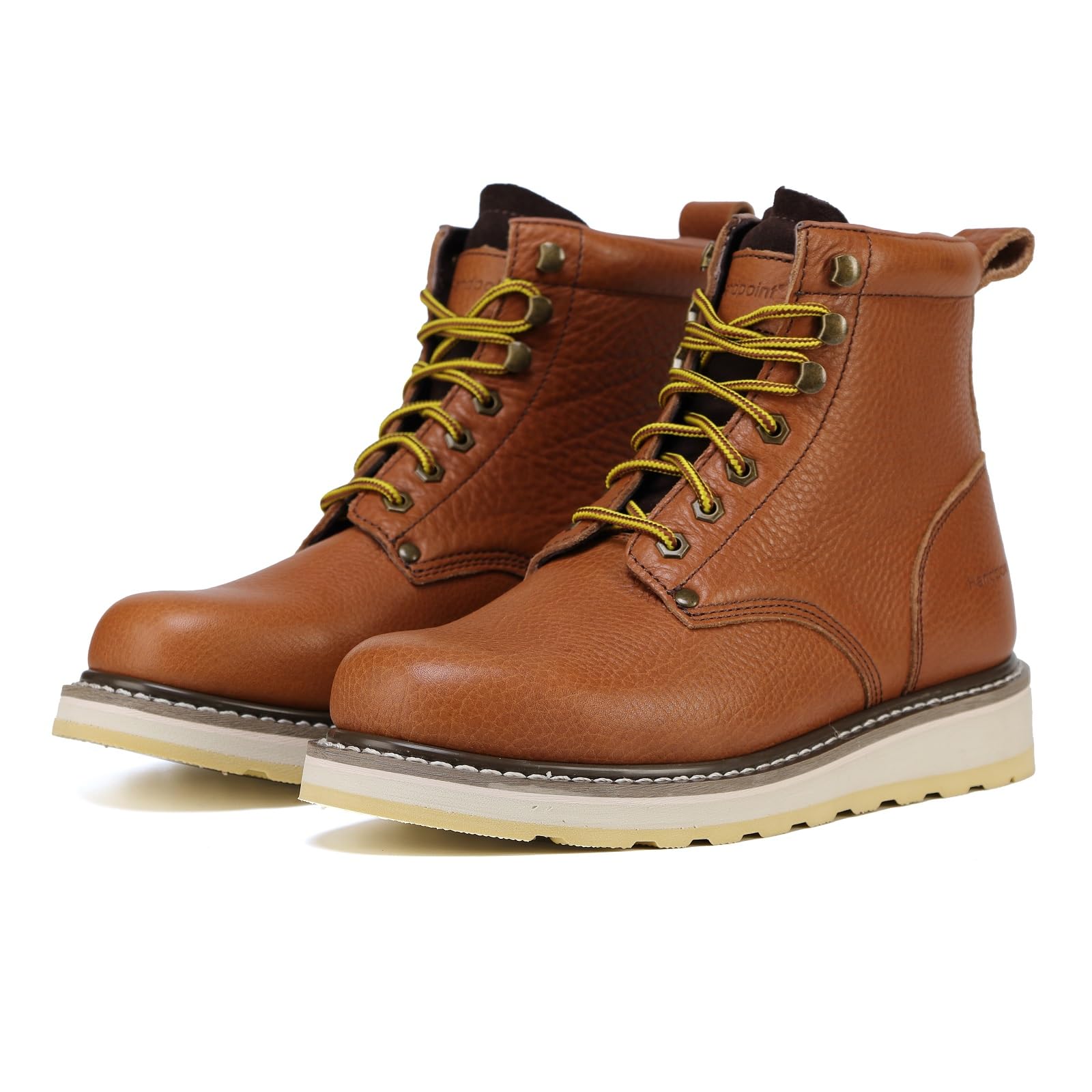 WORKPOINT Men's Work Boots Soft Toe, Comfortable 6" Brown Leather Boots - H84984 - Image 3