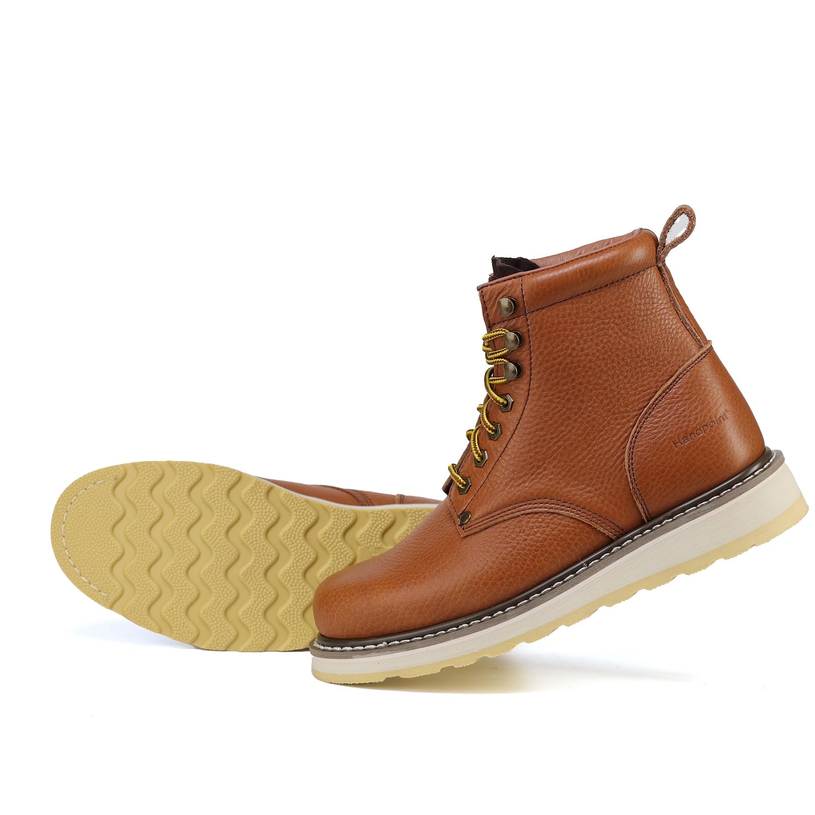 WORKPOINT Men's Work Boots Soft Toe, Comfortable 6" Brown Leather Boots - H84984 - Image 4