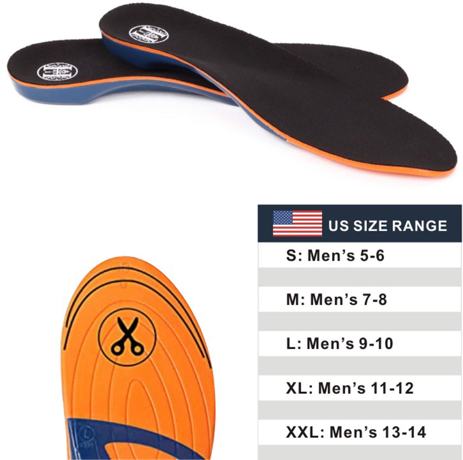 WORKPOINT Shoe Insoles for Men, Memory Foam Insoles Relieve Flat Feet & Heel Pain Anti-Fatigue Arch Support Work Boot/Hiking Shoe Inserts (L) - Image 6